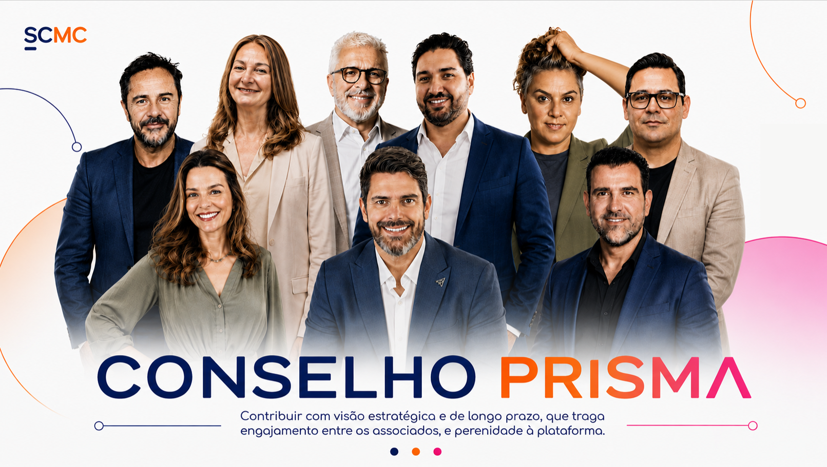 Conselho Prisma do SCMC reunido, com nove conselheiros